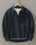 Cotton-Linen Popover Shirt with Breathable Fabric | Relaxed Fit for All-Day Comfort 0