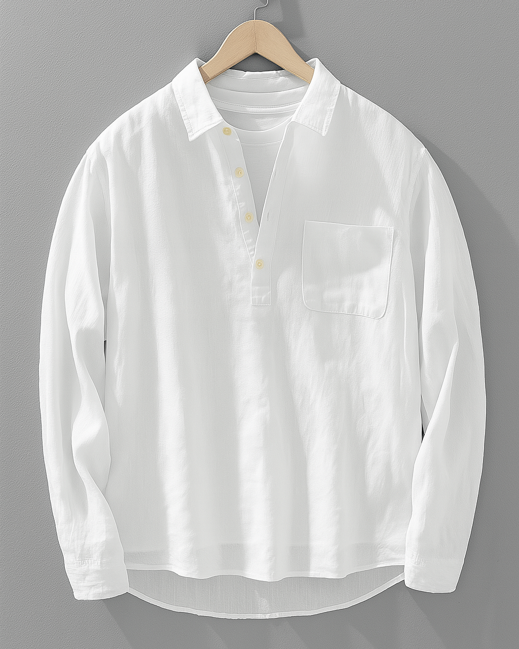 Cotton-Linen Popover Shirt with Breathable Fabric | Relaxed Fit for All-Day Comfort 1