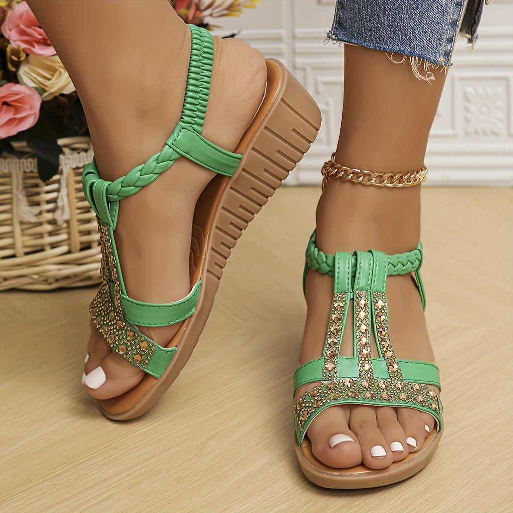 Darby | Women's Sandals with Rhinestone Woven Straps | Elegant Footwear for Summer Style 7