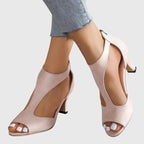 Delfina | Women's White Heels with Breathable Design for All-Day Comfort 0