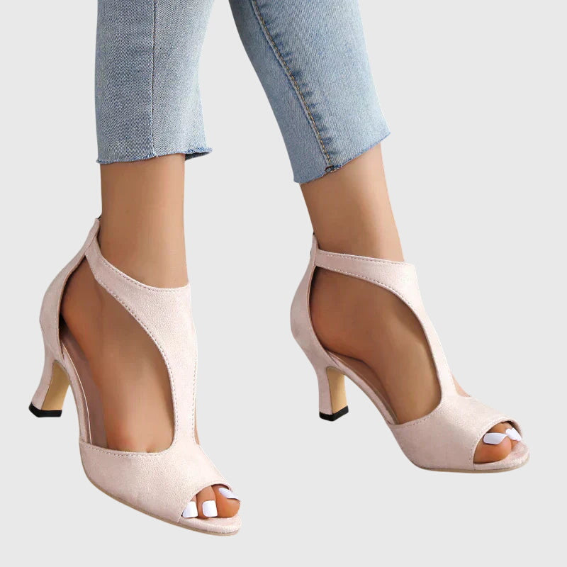 Delfina | Women's White Heels with Breathable Design for All-Day Comfort 1