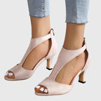 Delfina | Women's White Heels with Breathable Design for All-Day Comfort 2