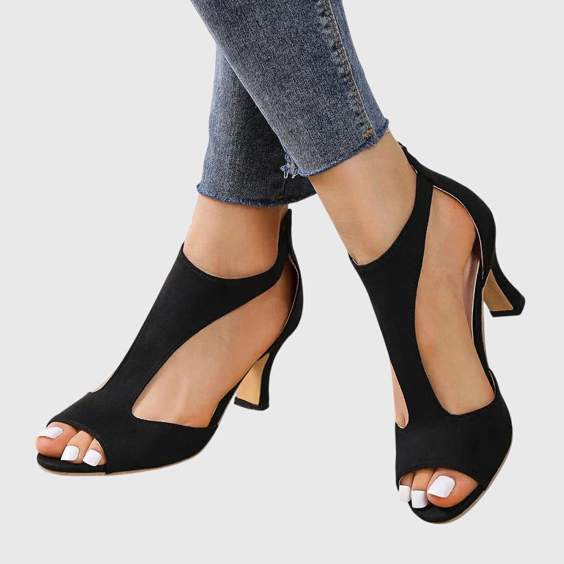 Delfina | Women's White Heels with Breathable Design for All-Day Comfort 3