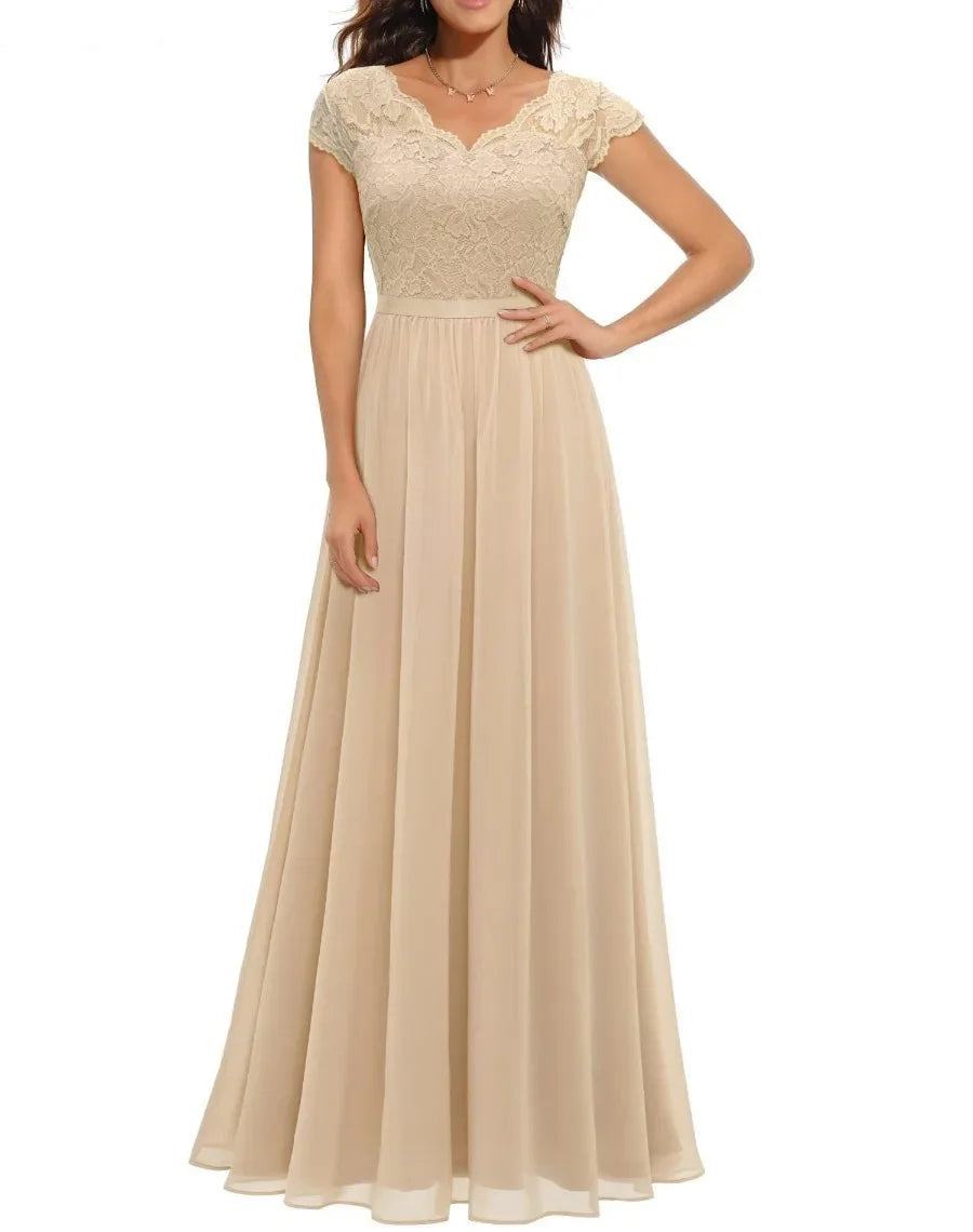Diane™ | Women's White Lace Maxi Dress with Flattering Bodice | Elegant Fit for Formal Occasions 1