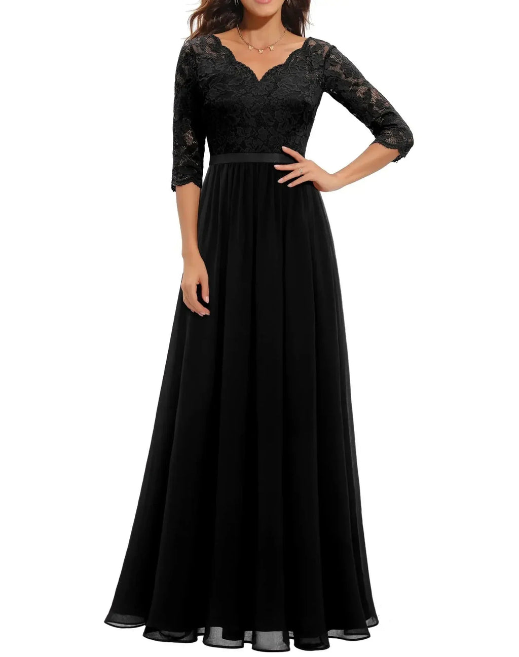 Diane™ | Women's White Lace Maxi Dress with Flattering Bodice | Elegant Fit for Formal Occasions 2