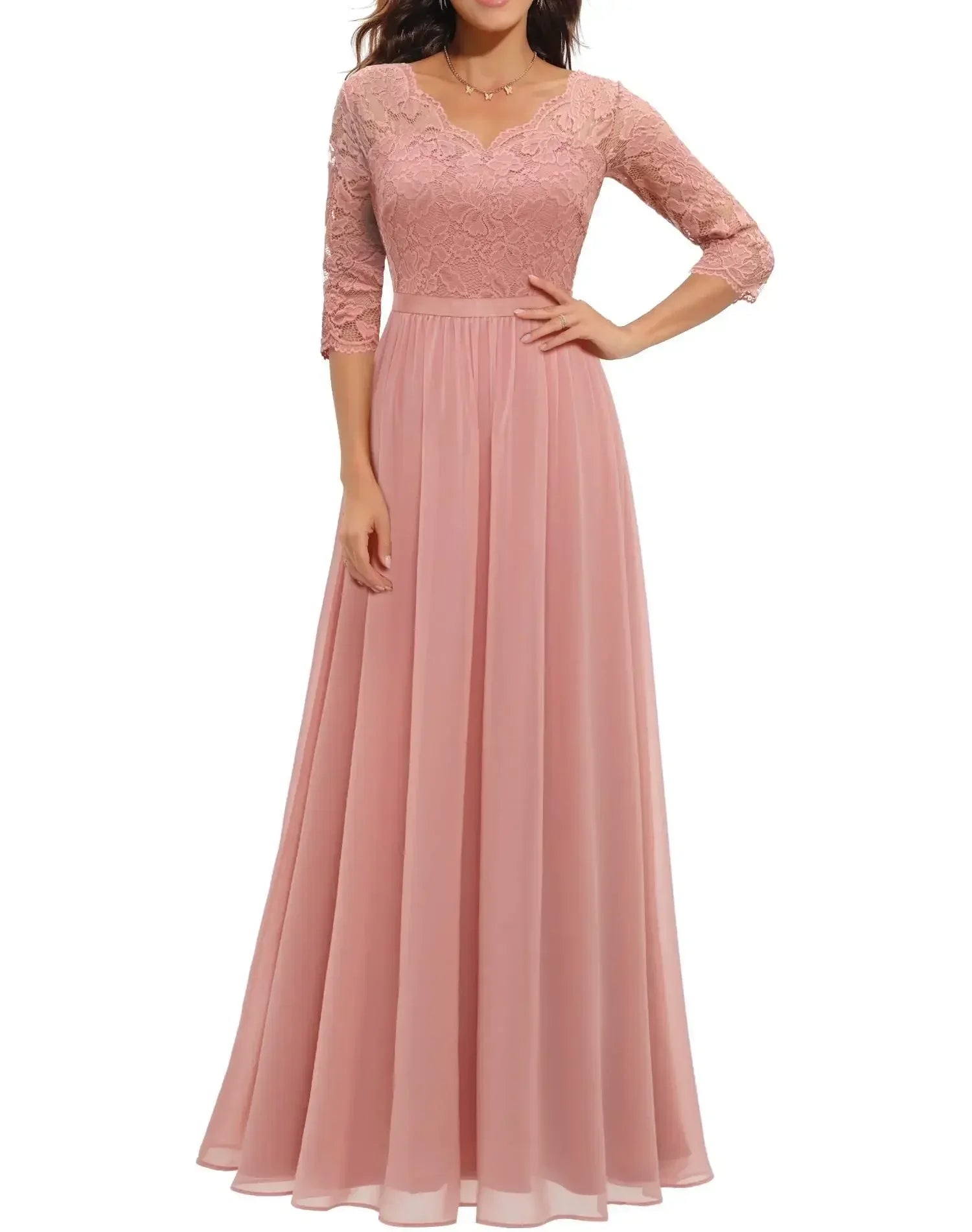 Diane™ | Women's White Lace Maxi Dress with Flattering Bodice | Elegant Fit for Formal Occasions 3