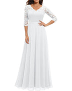 Diane™ | Women's White Lace Maxi Dress with Flattering Bodice | Elegant Fit for Formal Occasions 6