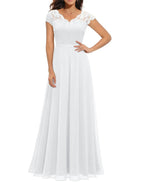 Diane™ | Women's White Lace Maxi Dress with Flattering Bodice | Elegant Fit for Formal Occasions 8