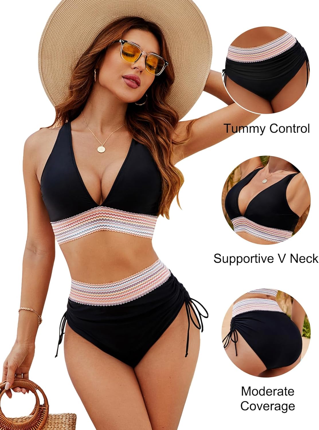 Edna™ | High Waisted Bikini Set with Push-Up Support | Chic Two-Piece for Flattering Confidence 5