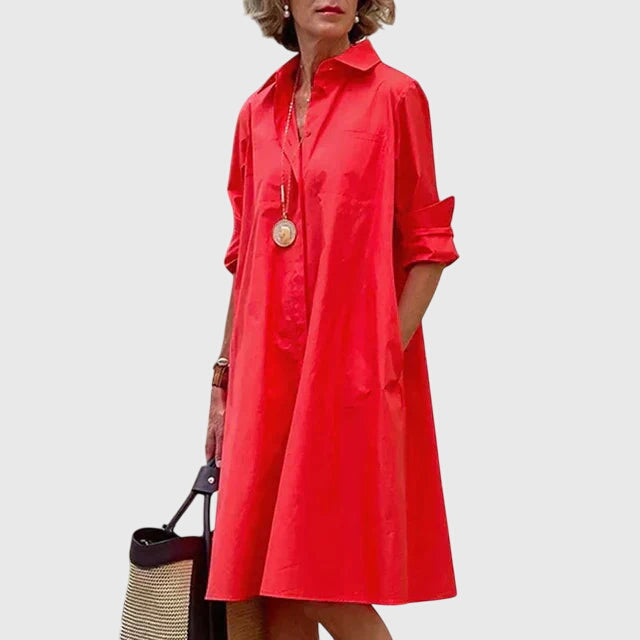 Elegant Casual Dress with Pockets | Relaxed Fit Day Dress for Effortless Style 1