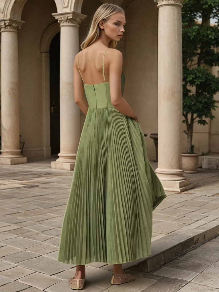 Elegant Collection | Black Maxi Dress with Waist-Defining Structure | Flowy Long Dress for Timeless Style 1