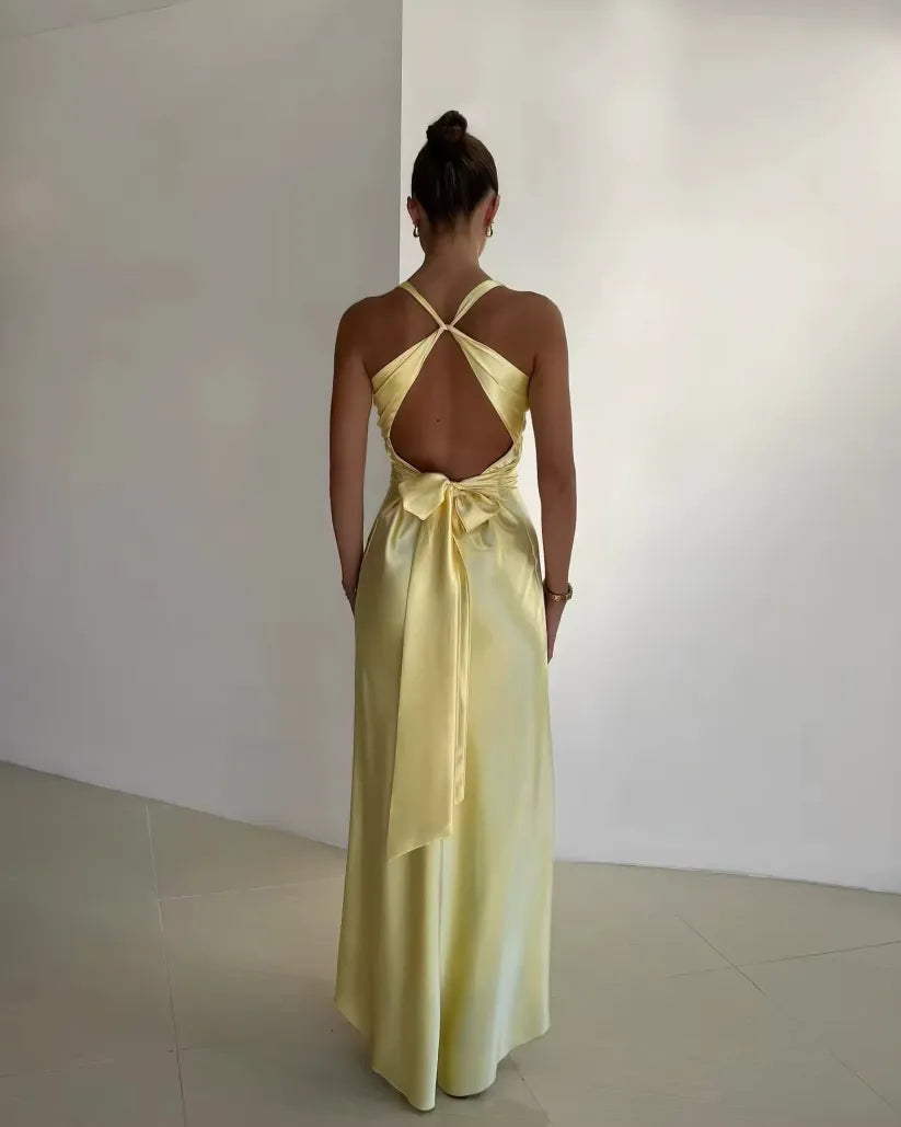 Elegant Collection | Floral Maxi Dress with Bow-Back Detail | Long Dresses for Women Ideal for Special Occasions 1
