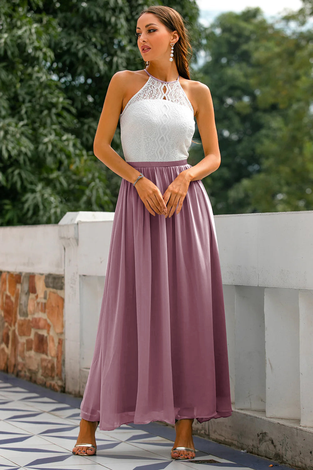 Elegant Collection | Floral Maxi Dress with Flowing Skirt | Perfect for Special Occasions and Weddings 10