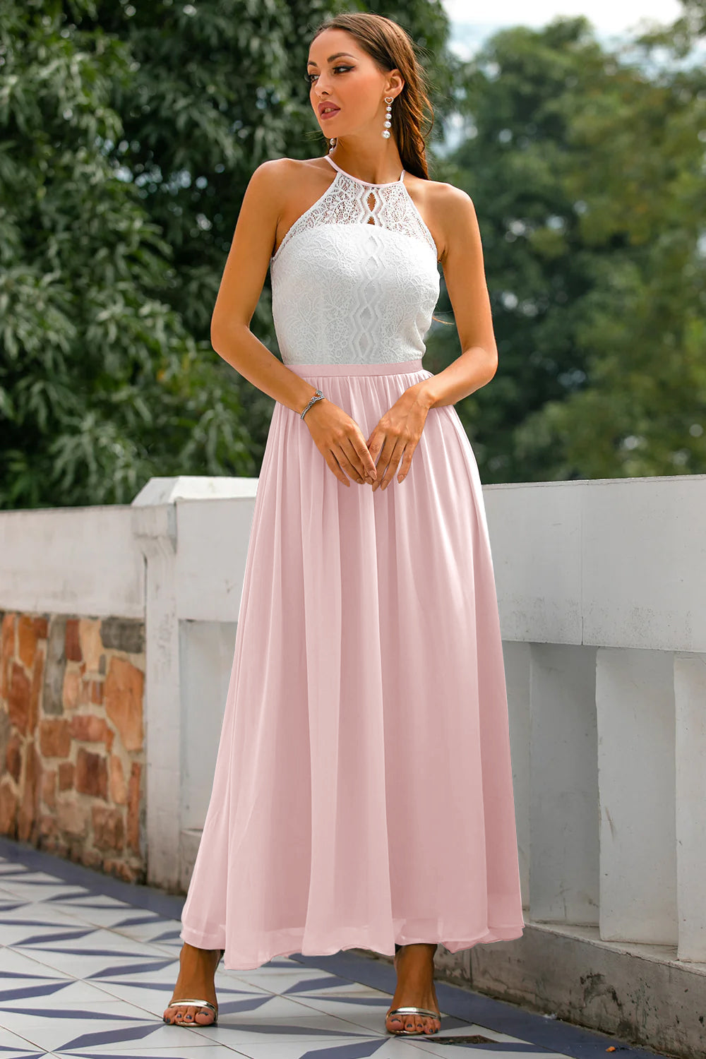 Elegant Collection | Floral Maxi Dress with Flowing Skirt | Perfect for Special Occasions and Weddings 12