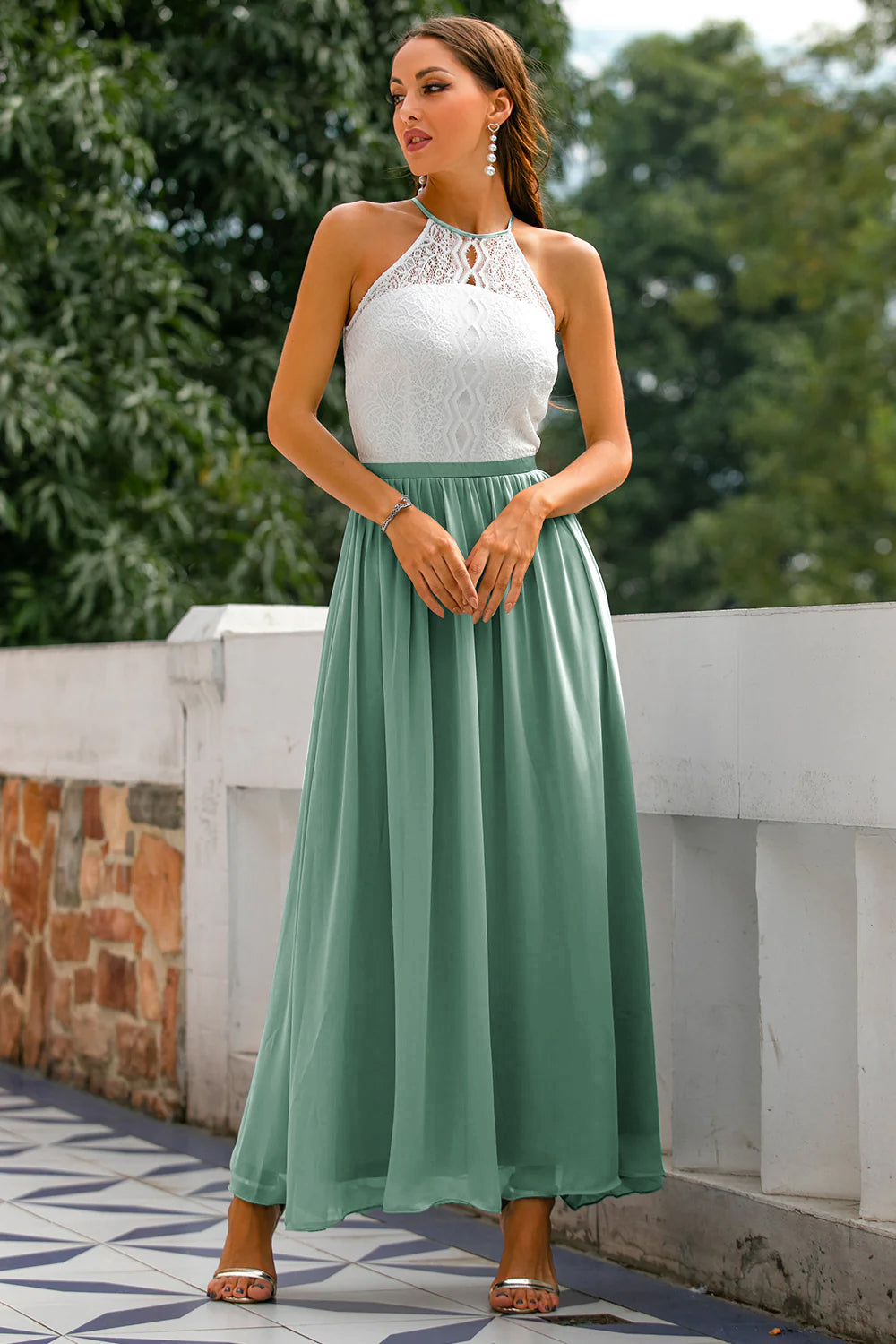Elegant Collection | Floral Maxi Dress with Flowing Skirt | Perfect for Special Occasions and Weddings 13