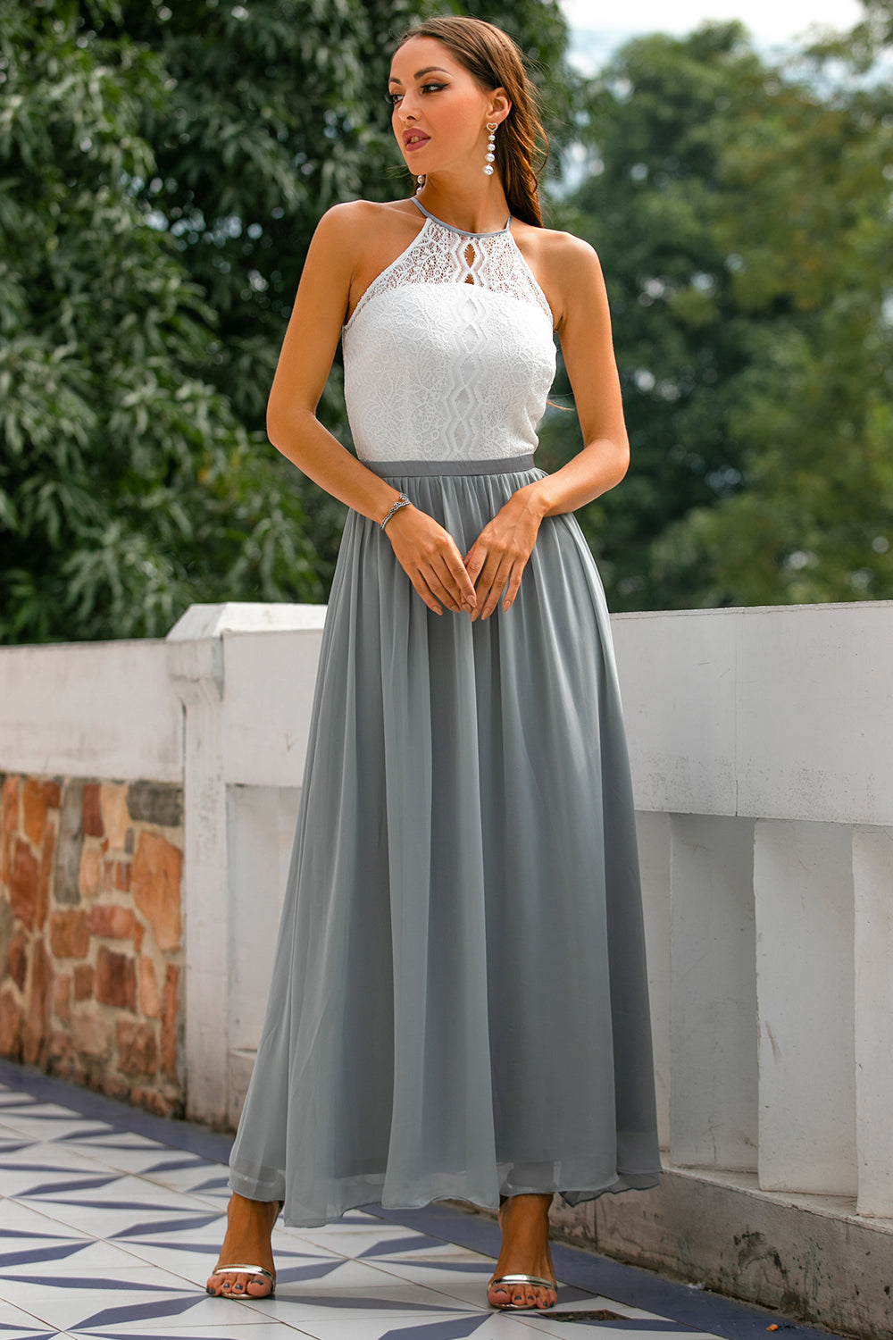 Elegant Collection | Floral Maxi Dress with Flowing Skirt | Perfect for Special Occasions and Weddings 5