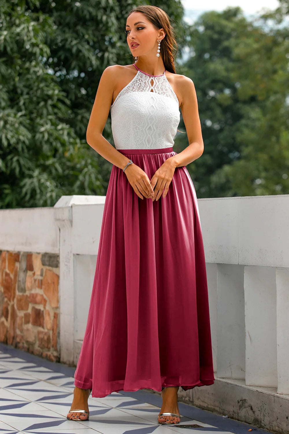 Elegant Collection | Floral Maxi Dress with Flowing Skirt | Perfect for Special Occasions and Weddings 6