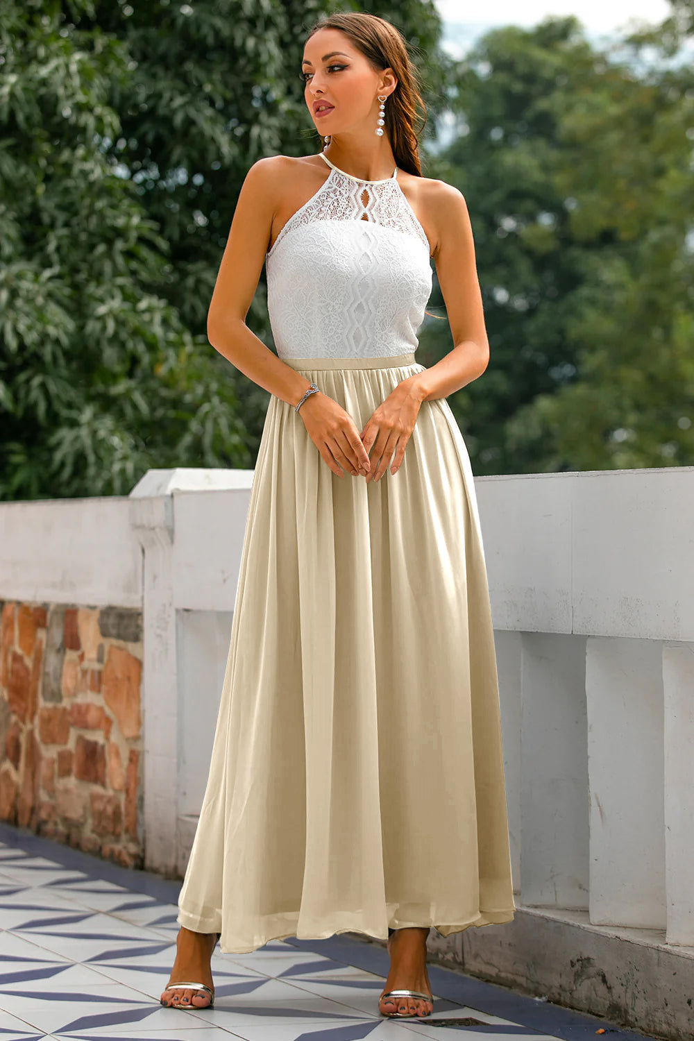 Elegant Collection | Floral Maxi Dress with Flowing Skirt | Perfect for Special Occasions and Weddings 7
