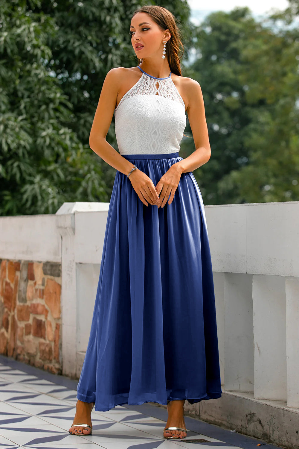 Elegant Collection | Floral Maxi Dress with Flowing Skirt | Perfect for Special Occasions and Weddings 8