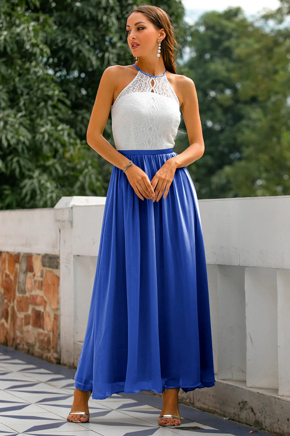 Elegant Collection | Floral Maxi Dress with Flowing Skirt | Perfect for Special Occasions and Weddings 9