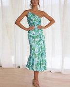 Elegant Collection | Floral Midi Dress with Asymmetric Design | Flattering Silhouette for Effortless Charm 3