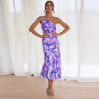 Elegant Collection | Floral Midi Dress with Asymmetric Design | Flattering Silhouette for Effortless Charm 5