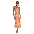 Elegant Collection | Floral Midi Dress with Asymmetric Design | Flattering Silhouette for Effortless Charm 7
