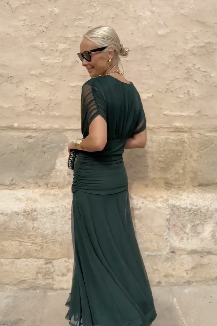 Elegant Collection | V-Neck Maxi Dress with Flowing Skirt | Long Dress for Enchanting Occasions 5