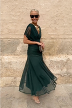 Elegant Collection | V-Neck Maxi Dress with Flowing Skirt | Long Dress for Enchanting Occasions 6