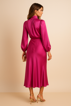 Elegant Collection | White Midi Dress with High Waist Design | Timeless Style for Any Occasion