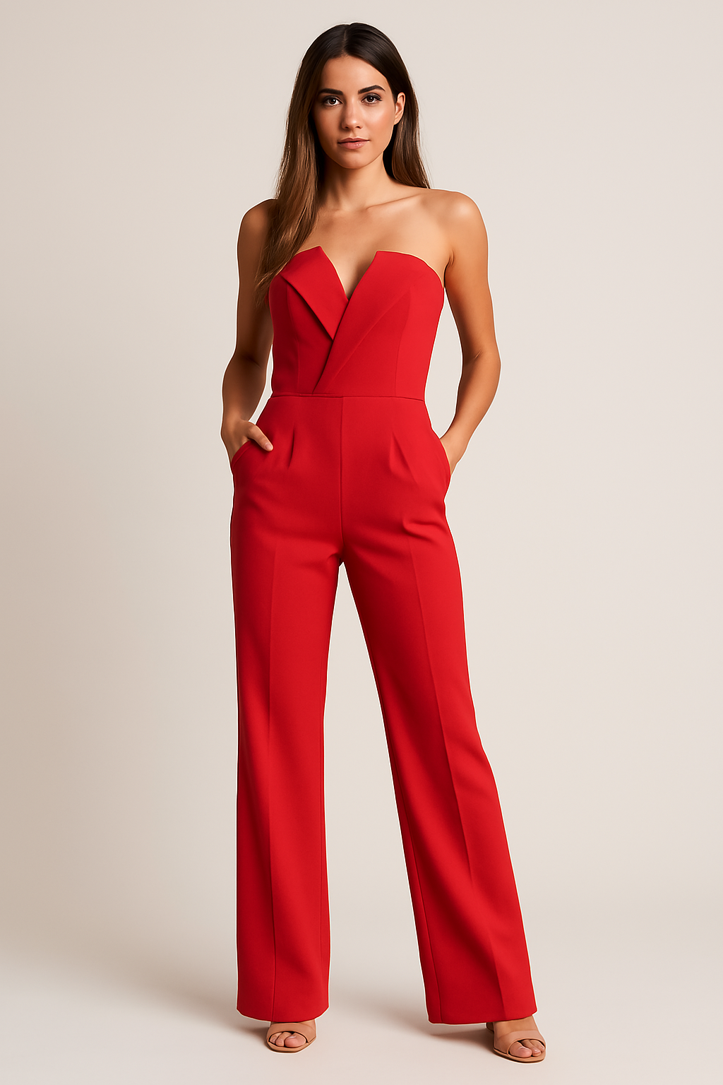 Elegant Collection | Women's Jumpsuit with V-Neck & Wide-Leg Design | Versatile Style for All Occasions 2