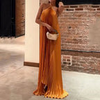 Elegant Collection | Women's Maxi Dress with Pleated Halter Neck Design | Flattering Summer Style for Effortless Elegance 2