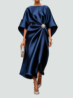 Elegant Collection | Women's White Dress with Timeless Long Cut | Luxurious Shine for All Occasions 0