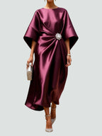 Elegant Collection | Women's White Dress with Timeless Long Cut | Luxurious Shine for All Occasions 1