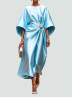 Elegant Collection | Women's White Dress with Timeless Long Cut | Luxurious Shine for All Occasions 2