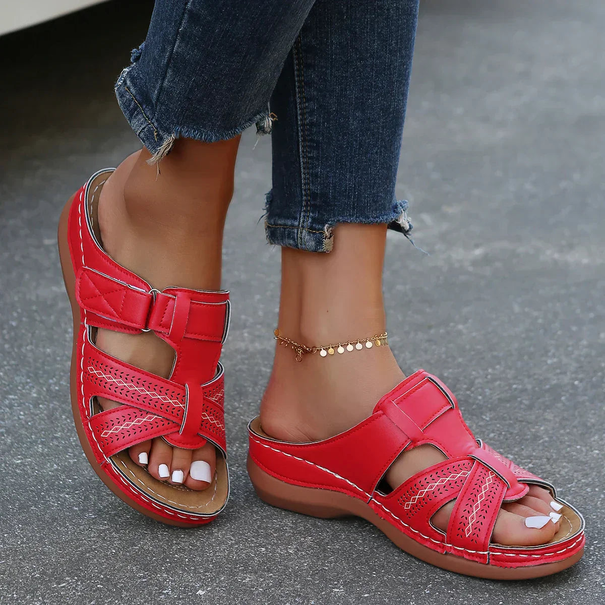 Elegant Comfort | Women's Sandals with Orthopedic Cushioned Wedge | Stylish Support for All-Day Wear 3