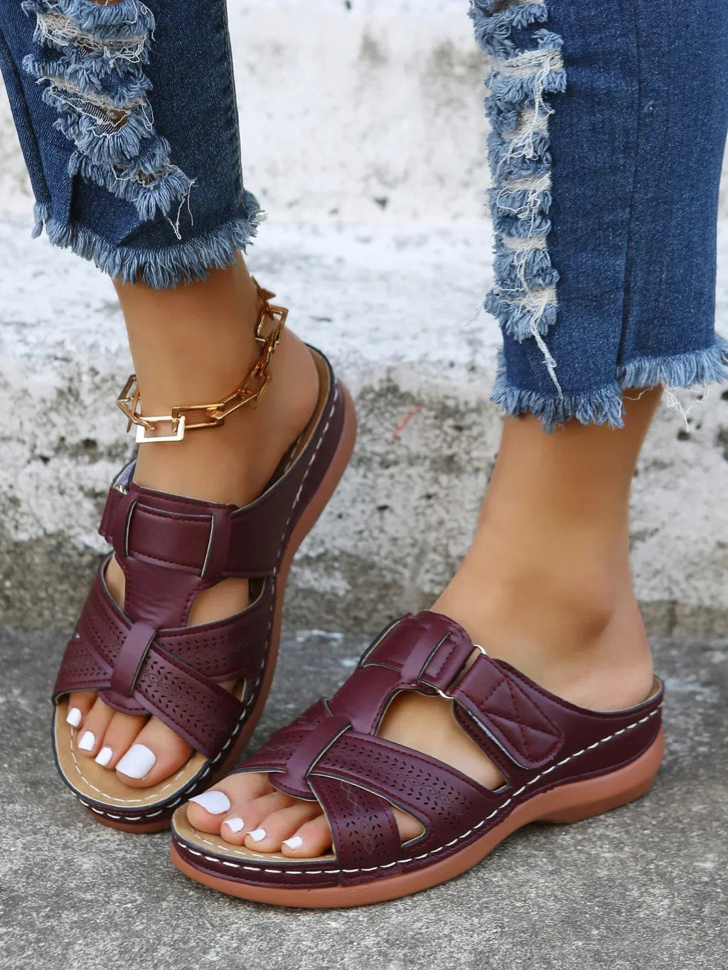 Elegant Comfort | Women's Sandals with Orthopedic Cushioned Wedge | Stylish Support for All-Day Wear 5