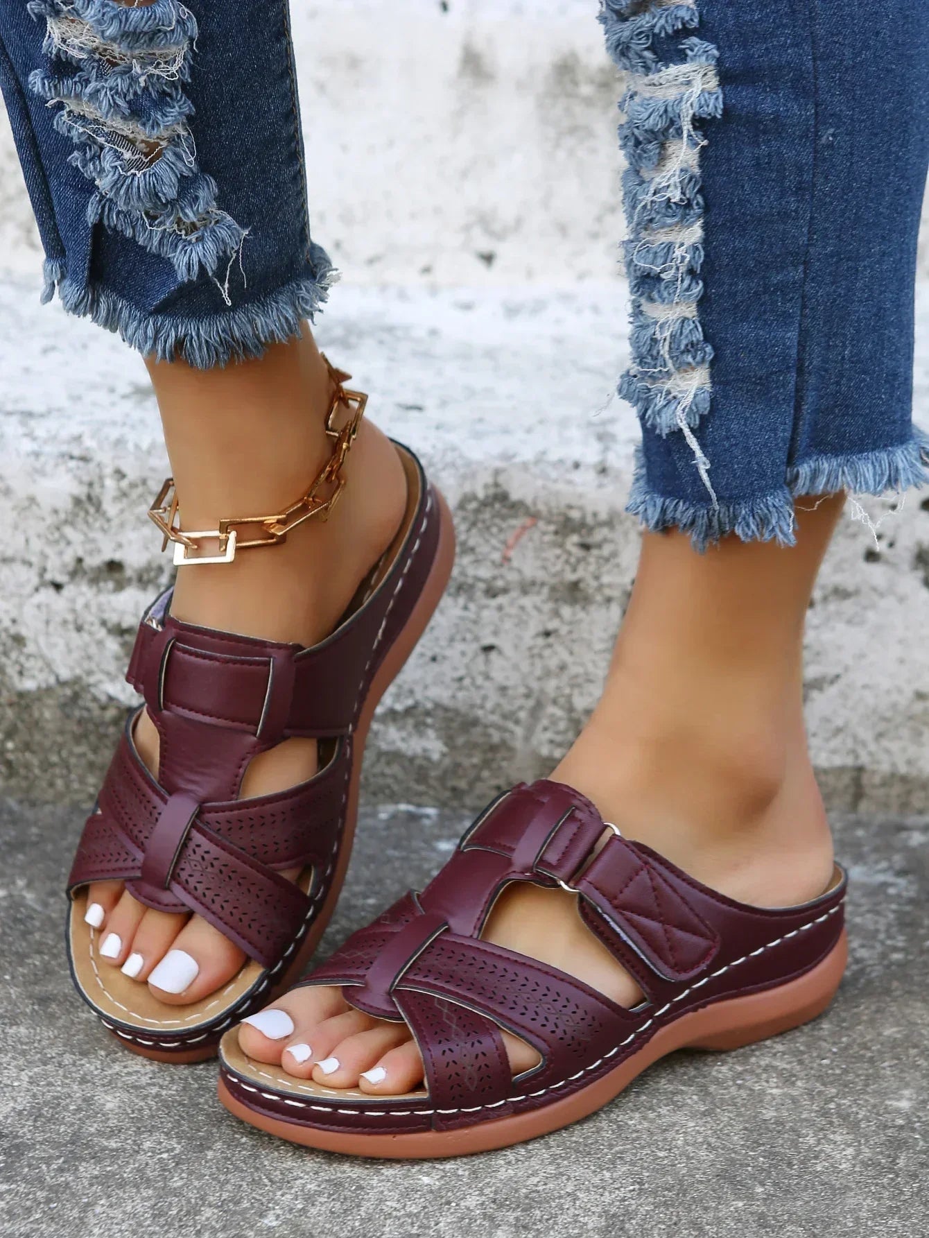 Elegant Comfort | Women's Sandals with Orthopedic Cushioned Wedge | Stylish Support for All-Day Wear 5