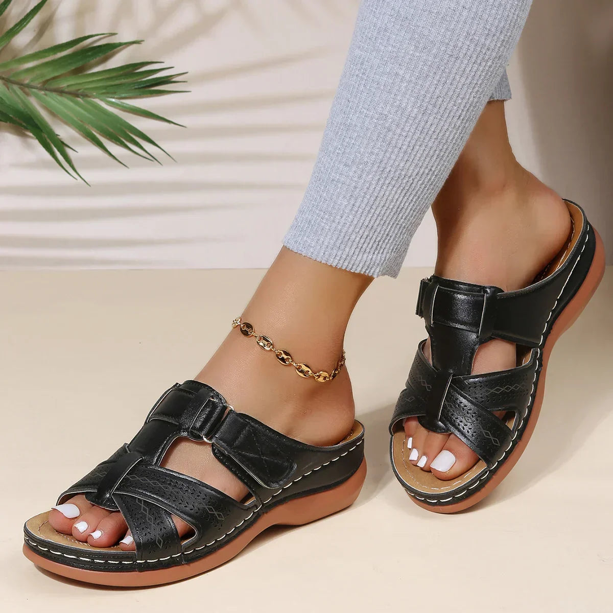 Elegant Comfort | Women's Sandals with Orthopedic Cushioned Wedge | Stylish Support for All-Day Wear 6