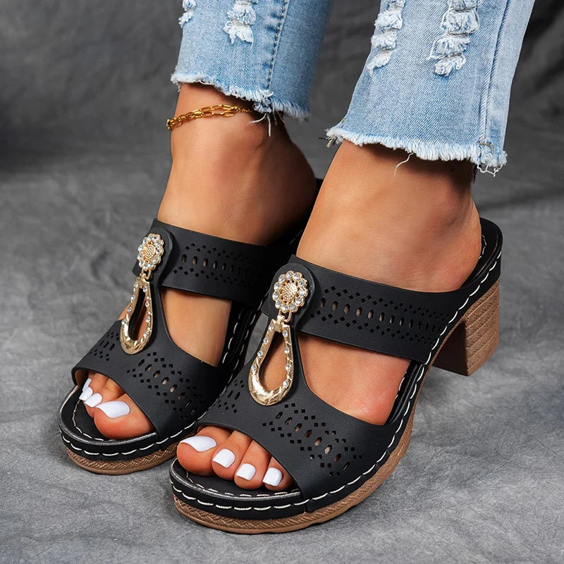 Elegant Comfort | Women's Sandals with Orthopedic Support Sole | Slip-On Design for All-Day Relief 0