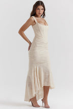 Elegant Evening Collection | Women's Cocktail Dress with Figure-Sculpting Ruching | Chic Sleeveless Design for Special Occasions 8