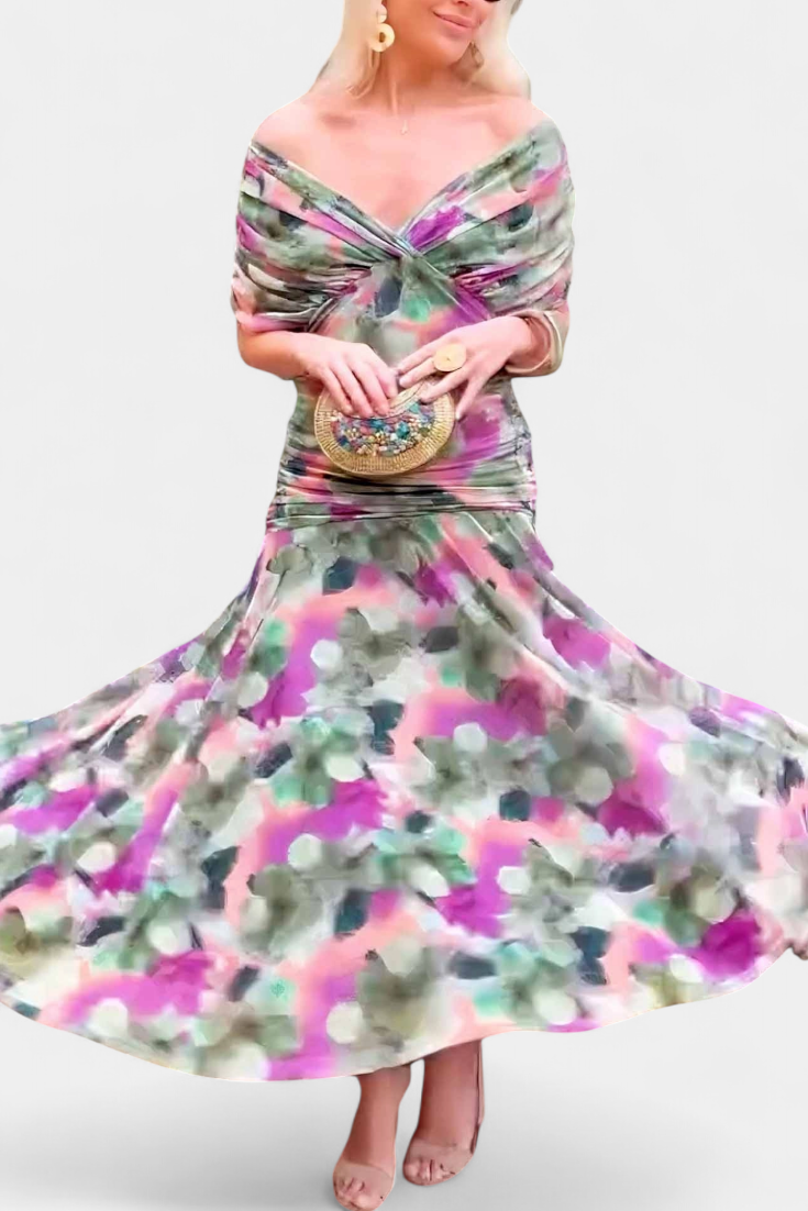 Elegant Evening Dress | Off-Shoulder Gown with Flattering Fit | Timeless Style for Special Occasions 4