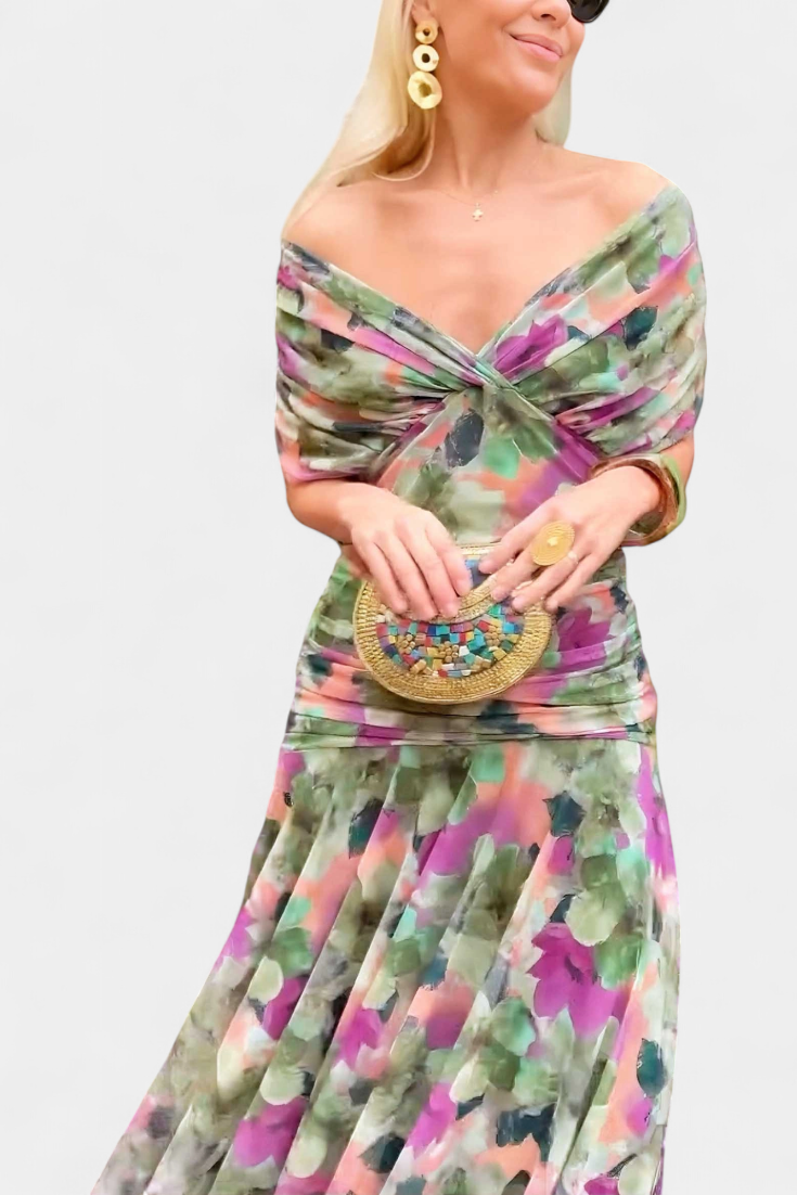 Elegant Evening Dress | Off-Shoulder Gown with Flattering Fit | Timeless Style for Special Occasions 8
