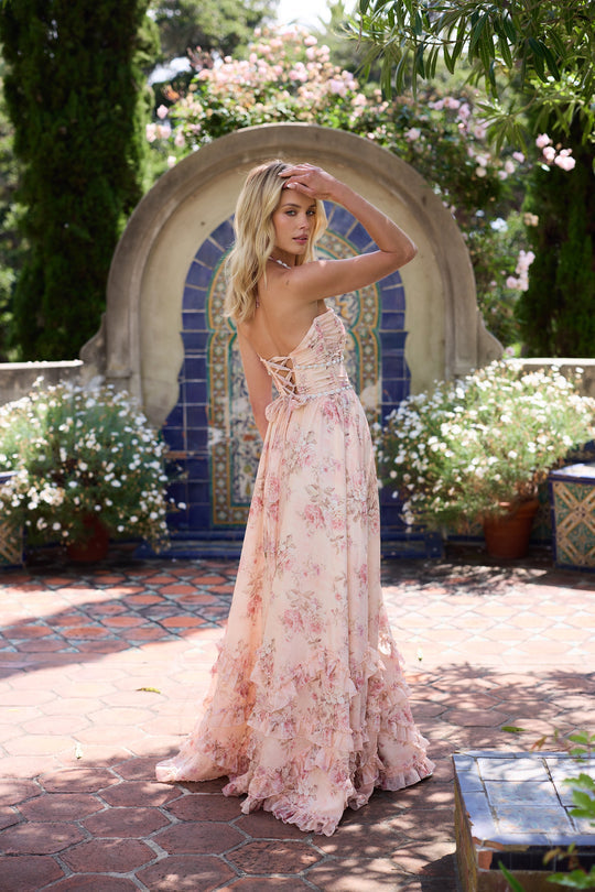 Elegant Halter Dress | Women's Wedding Guest Dress with Floral Design | Stunning Cocktail Attire for Special Occasions 5