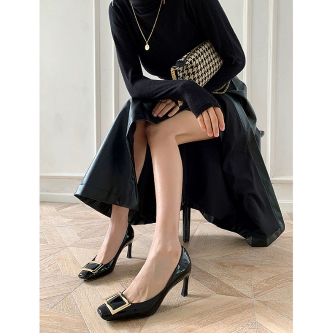 Elegant Heeled Sandals | Block Heel Design with Metallic Accent | Stylish Wedding Shoes for Everyday Sophistication 1
