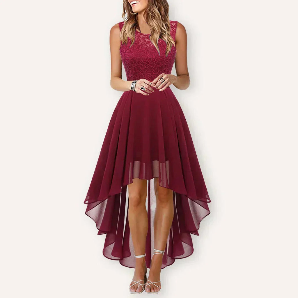 Elegant High-Low Dress | Women's Wedding Guest Dress with Flattering Silhouette | Perfect for Formal Events and Celebrations 2