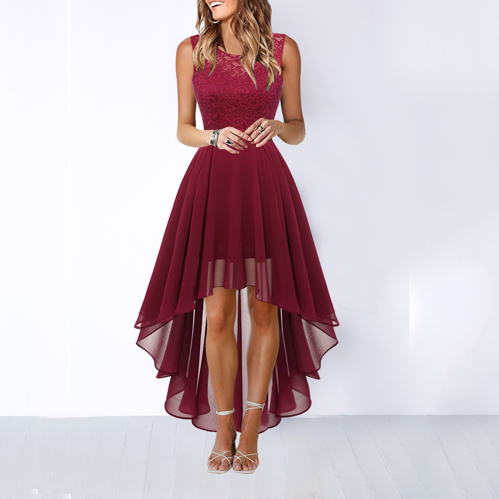 Elegant High-Low Dress | Women's Wedding Guest Dress with Flattering Silhouette | Perfect for Formal Events and Celebrations 3