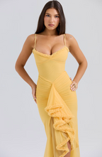 Elegant Lace Ruched Dress | Women's Cocktail Dress with Cascading Ruffles | Flattering Silhouette for Effortless Elegance 8