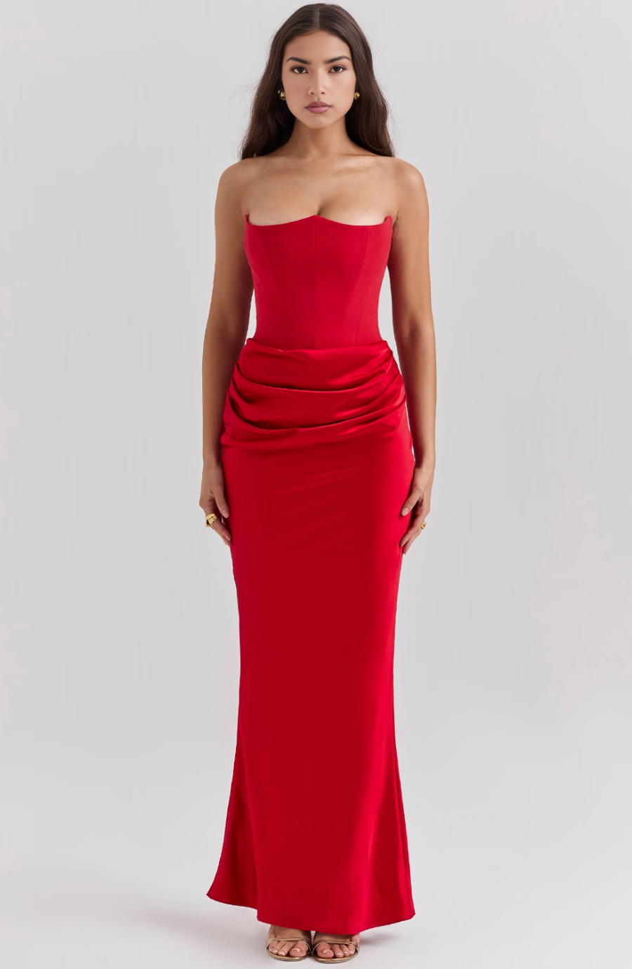 Elegant Lace Strapless Evening Dress for Women with Hourglass Fit | Timeless Glamour for Formal Events 3