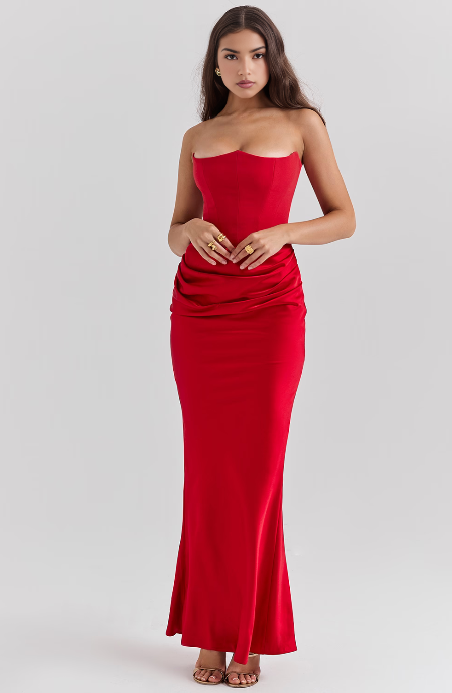 Elegant Lace Strapless Evening Dress for Women with Hourglass Fit | Timeless Glamour for Formal Events 7